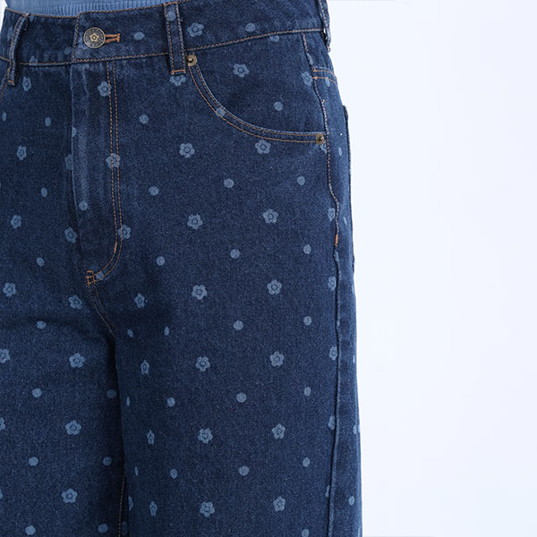 デイジードットデニム パンツ（ネイビー）