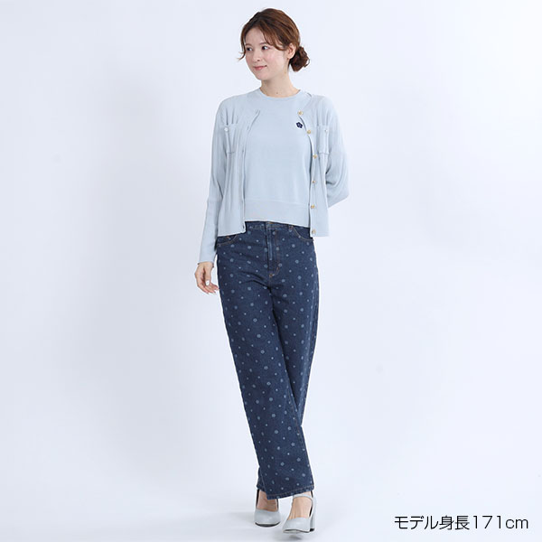 デイジードットデニム パンツ（ネイビー）