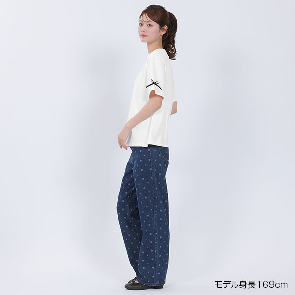 デイジードットデニム パンツ（ネイビー）