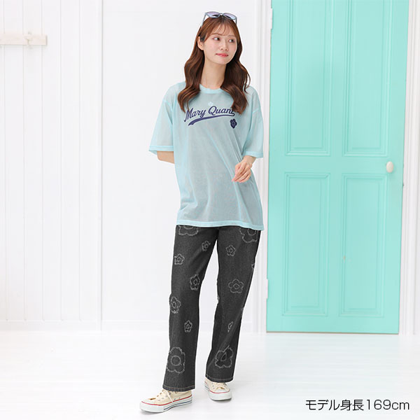 ランダムデイジーデニム パンツ（ブラック）