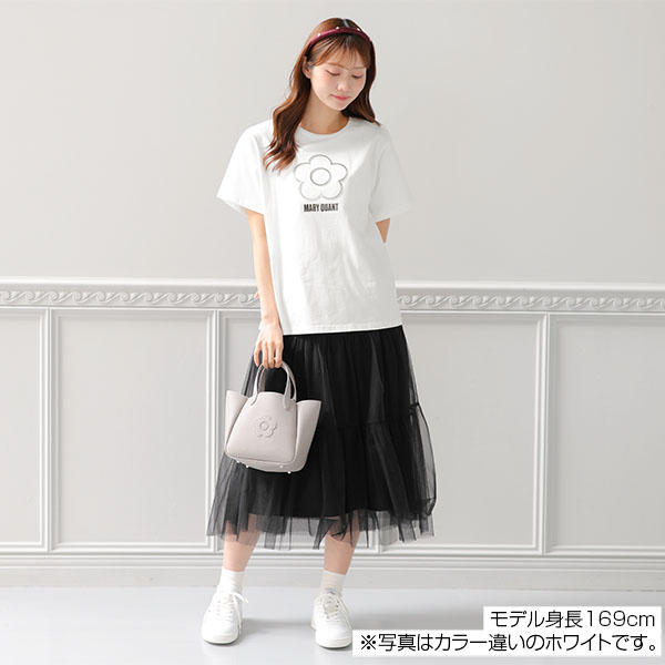 エンボスプリント Tシャツ（ブラック）