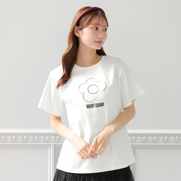 エンボスプリント Tシャツ（ホワイト）