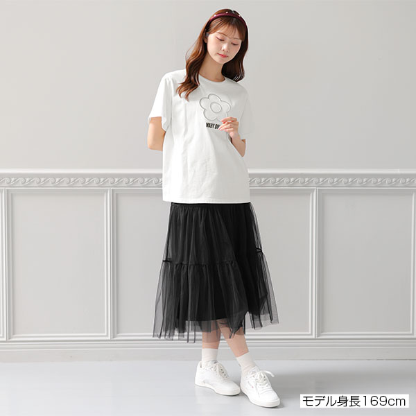 エンボスプリント Tシャツ（ホワイト）