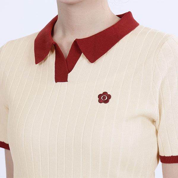 ワイドリブニット ワンピース（アイボリー）