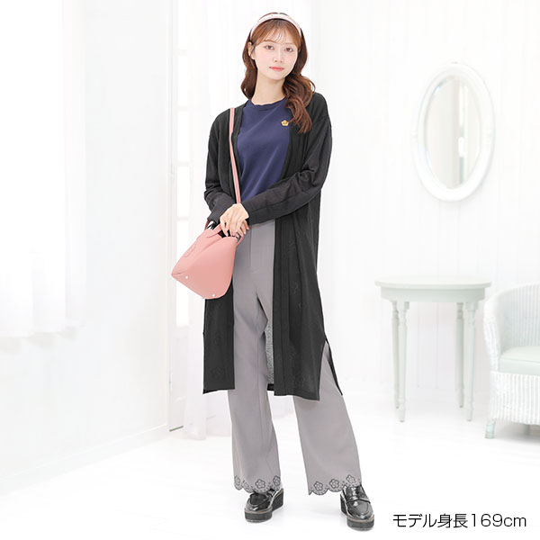 アイレットデイジーロング カーディガン（ブラック）