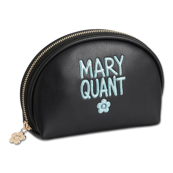 グリッターペイントロゴ ラウンドポーチ（ブラック）