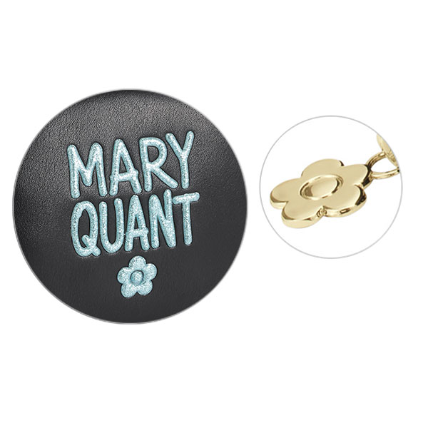 グリッターペイントロゴ ラウンドポーチ（ブラック）