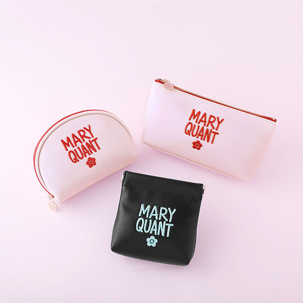 グリッターペイントロゴ ラウンドポーチ（ピンク）