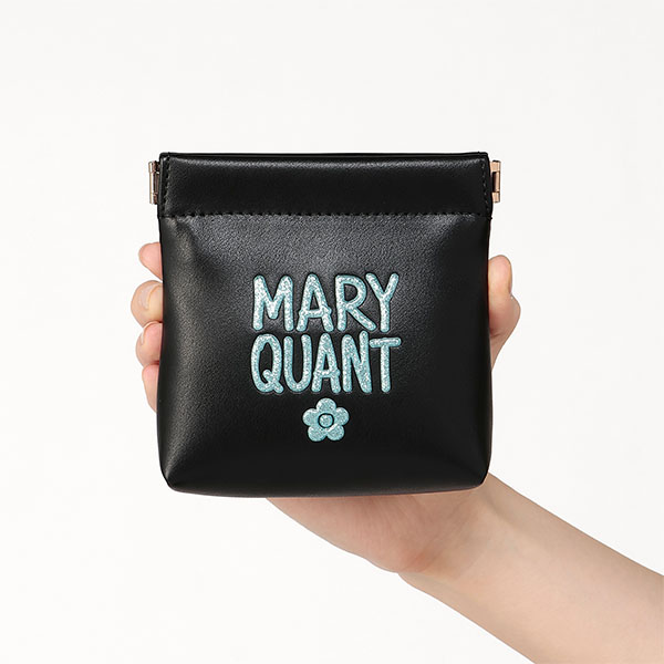 グリッターペイントロゴ バネクチポーチ（ブラック）