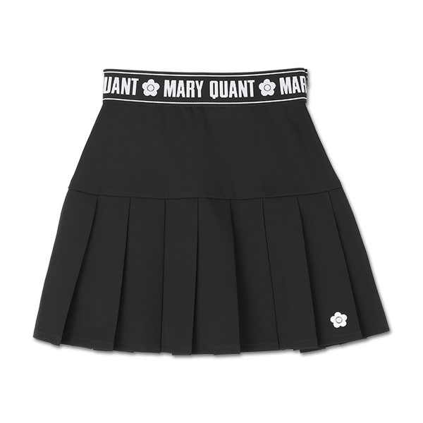 ロゴテーププリーツミニ スカート（ブラック）
