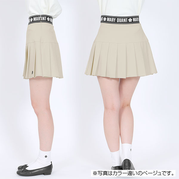 ロゴテーププリーツミニ スカート（ブラック）