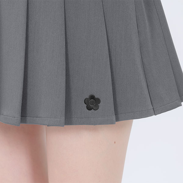 ロゴテーププリーツミニ スカート（グレー）