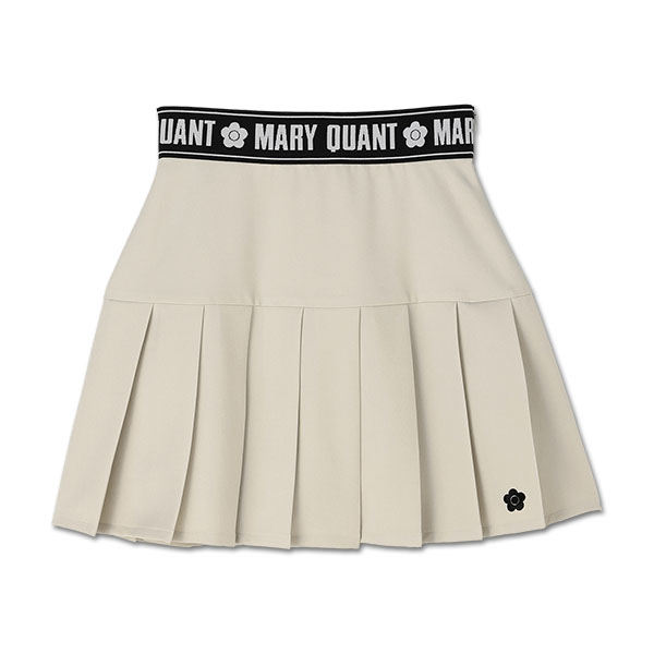 ロゴテーププリーツミニ スカート（ベージュ）