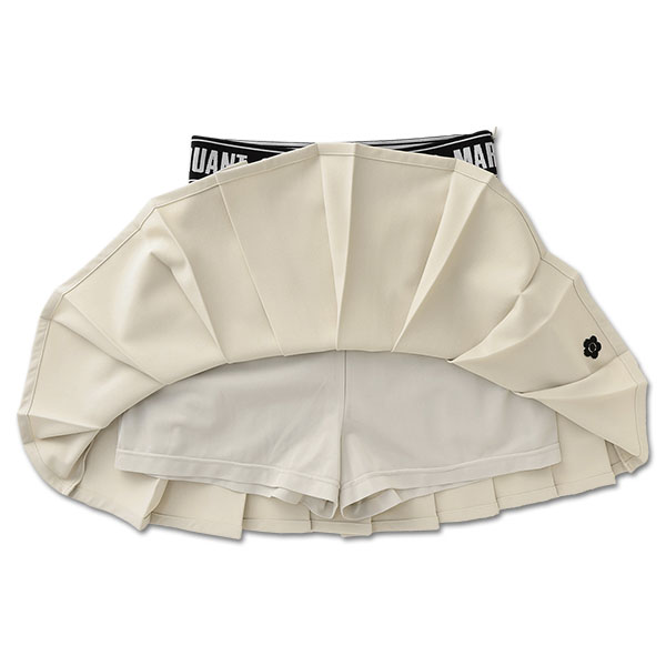 ロゴテーププリーツミニ スカート（ベージュ）