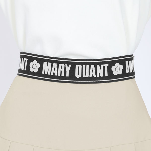 ロゴテーププリーツミニ スカート（ベージュ）