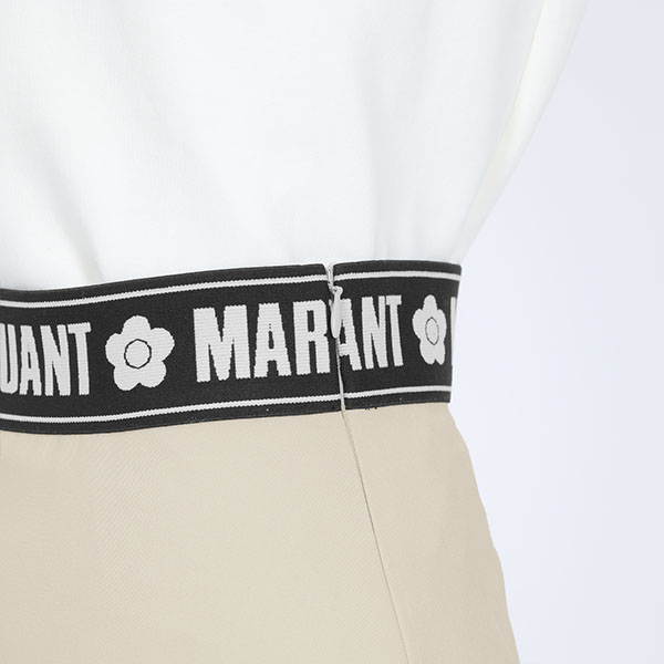 ロゴテーププリーツミニ スカート（ベージュ）