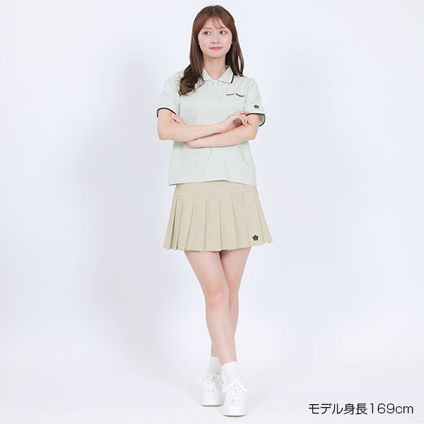 ロゴテーププリーツミニ スカート（ベージュ）