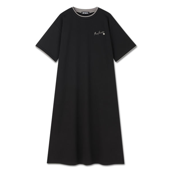 フェイクレイヤード ワンピース（ブラック）