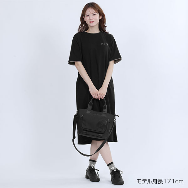 フェイクレイヤード ワンピース（ブラック）