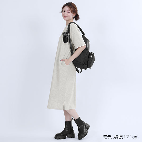 フェイクレイヤード ワンピース（グレー）