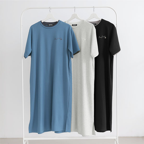 フェイクレイヤード ワンピース（グレー）