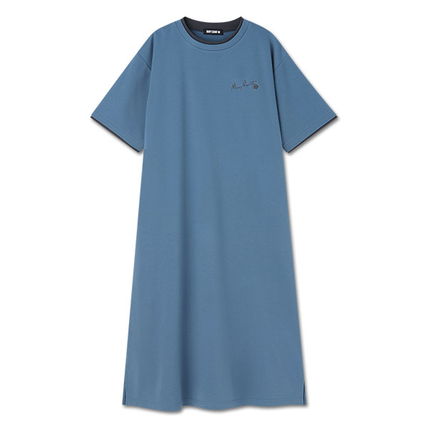 フェイクレイヤード ワンピース（ブルー）