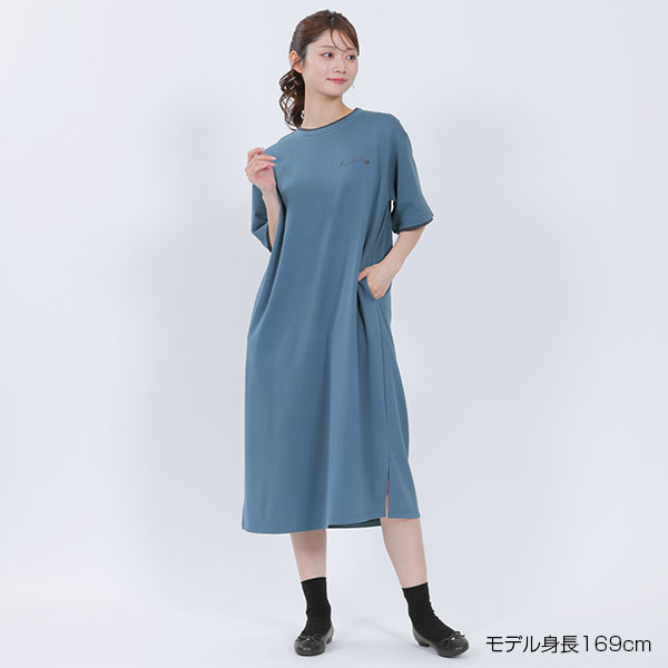 フェイクレイヤード ワンピース（ブルー）