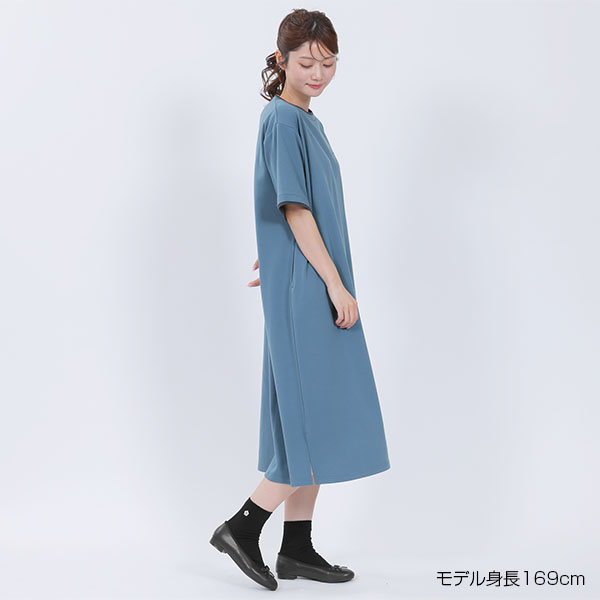 フェイクレイヤード ワンピース（ブルー）