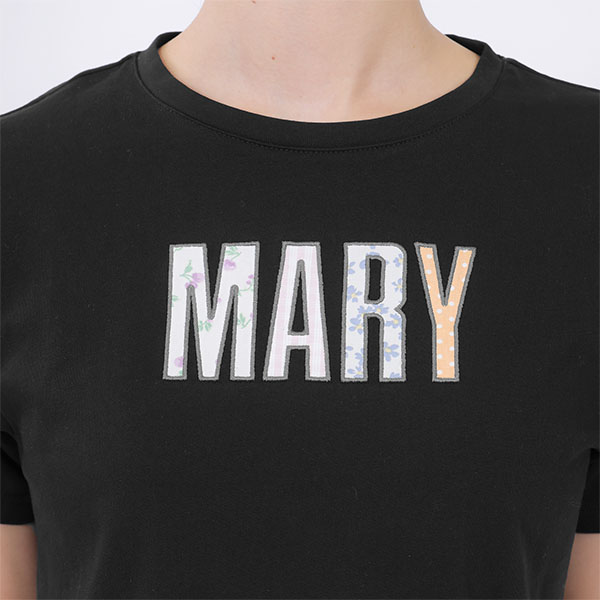 MARYアップリケロゴ Tシャツ（ブラック）