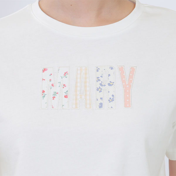 MARYアップリケロゴ Tシャツ（ホワイト）