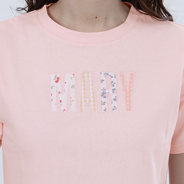 MARYアップリケロゴ Tシャツ（ピンク）