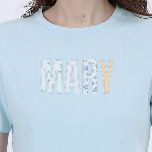 MARYアップリケロゴ Tシャツ（ブルー）
