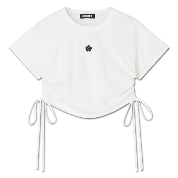 サイドギャザー Tシャツ（ホワイト）