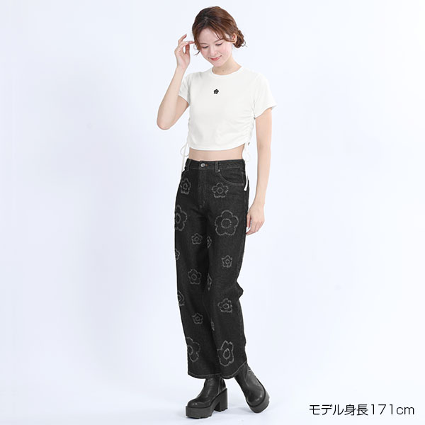 サイドギャザー Tシャツ（ホワイト）