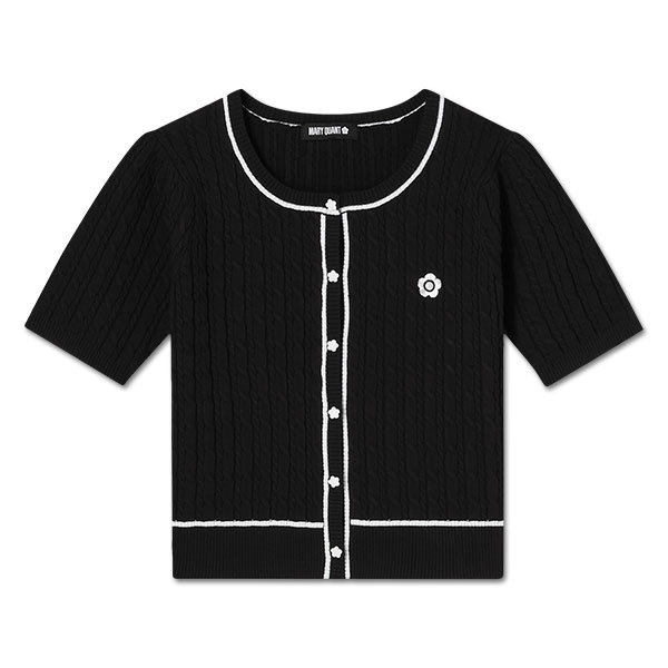 デイジーワンポイントケーブル カーディガン（ブラック）