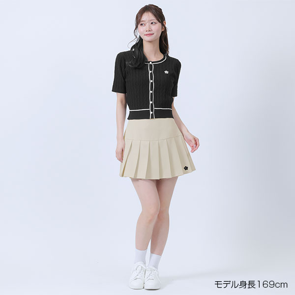 デイジーワンポイントケーブル カーディガン（ブラック）