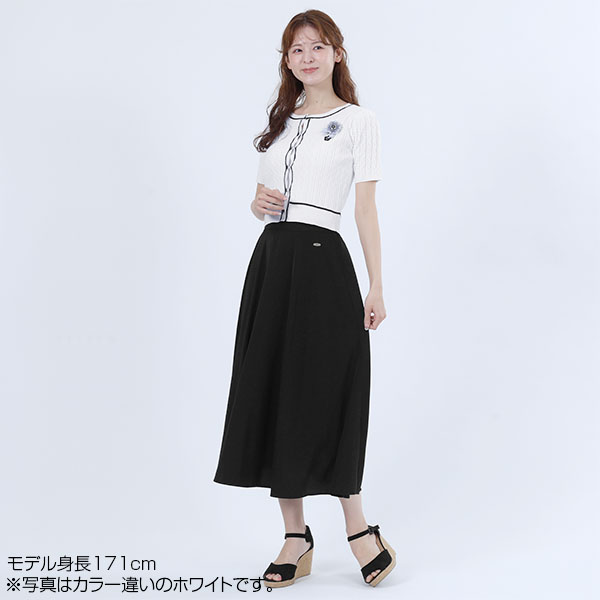 デイジーワンポイントケーブル カーディガン（ブラック）