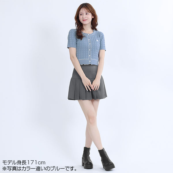 デイジーワンポイントケーブル カーディガン（ピンク）