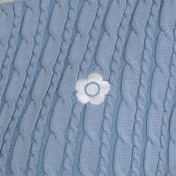 デイジーワンポイントケーブル カーディガン（ブルー）