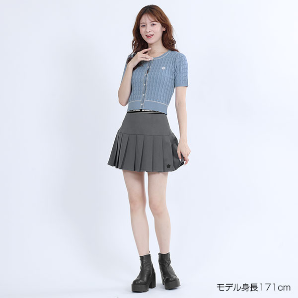 デイジーワンポイントケーブル カーディガン（ブルー）