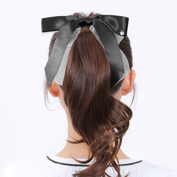 クラシカルリボン バレッタ（ブラック）