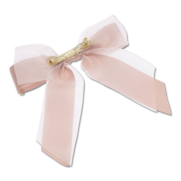 クラシカルリボン バレッタ（ピンク）