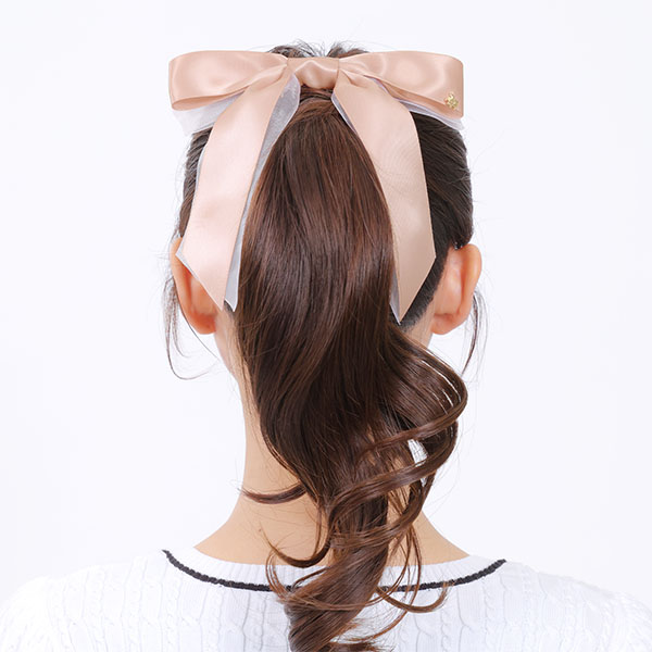 クラシカルリボン バレッタ（ピンク）