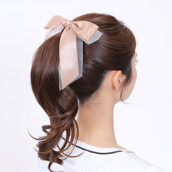 クラシカルリボン バレッタ（ピンク）