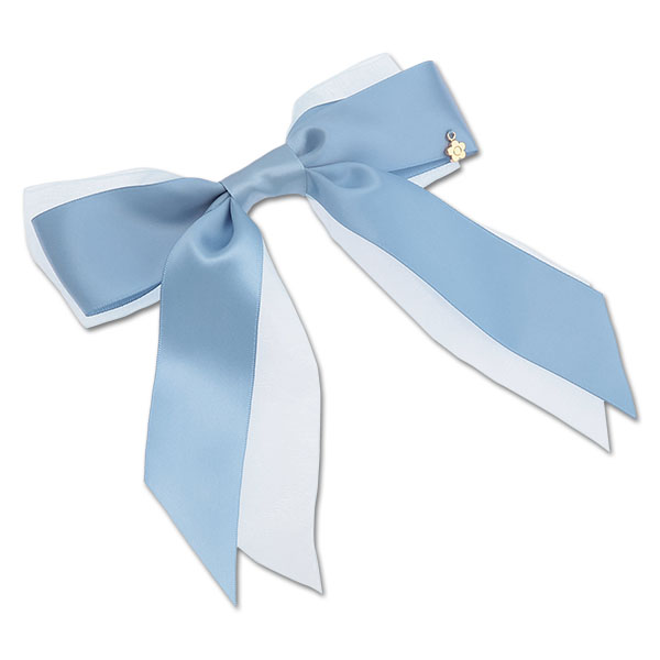 クラシカルリボン バレッタ（ブルー）