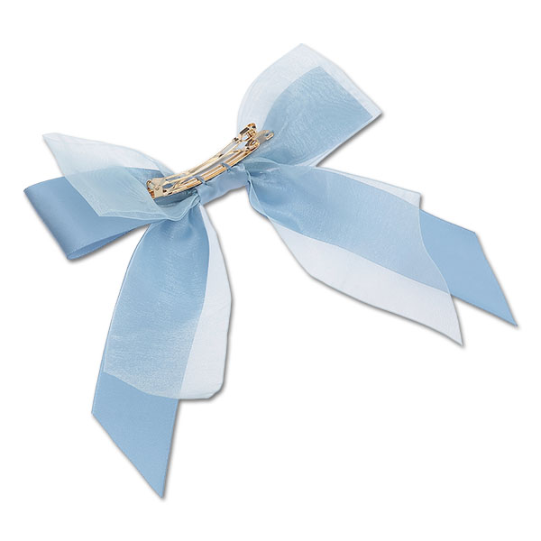 クラシカルリボン バレッタ（ブルー）