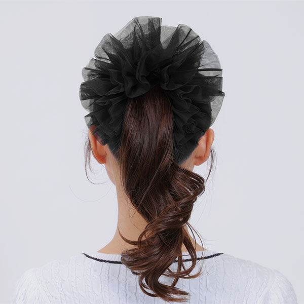 フラッフィーチュール シュシュ（ブラック）