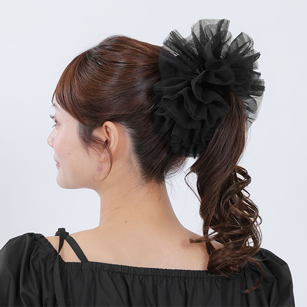 フラッフィーチュール シュシュ（ブラック）