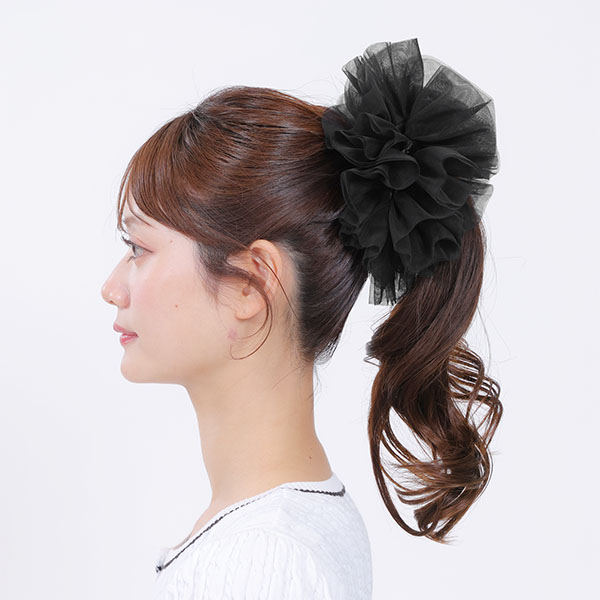 フラッフィーチュール シュシュ（ブラック）