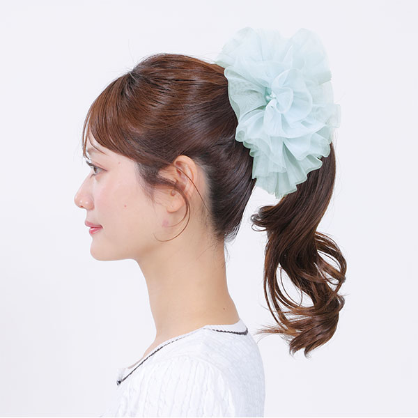 フラッフィーチュール シュシュ（ブルー）